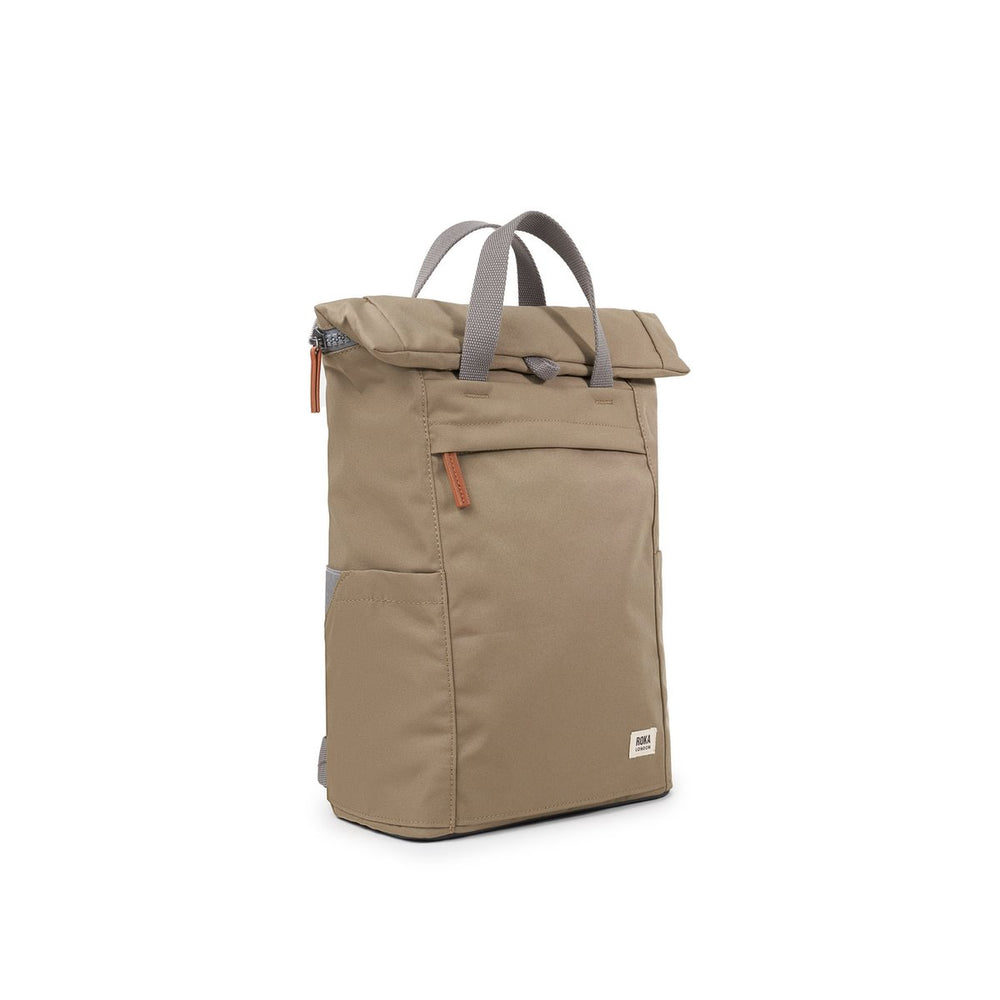 Roka London Finchley Sustainable Canvas Rucksack, Taupe