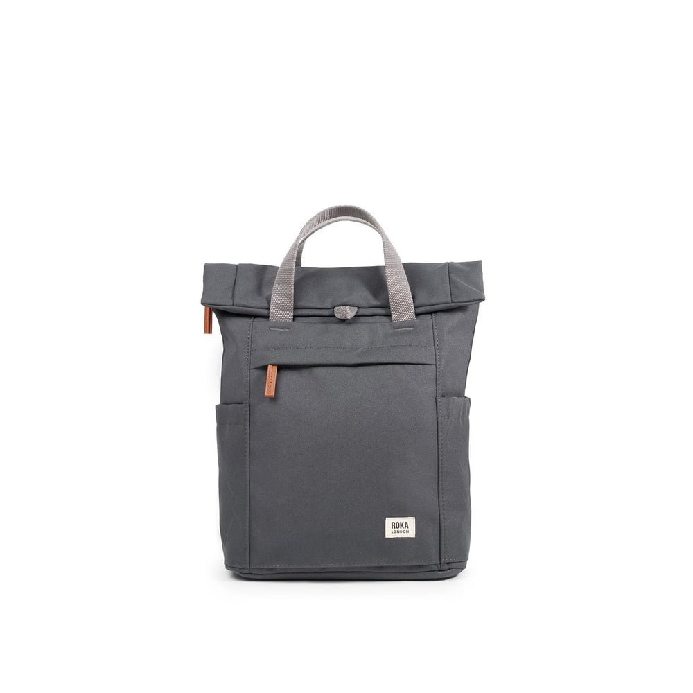 Roka London Finchley Sustainable Canvas Rucksack, Faded Black