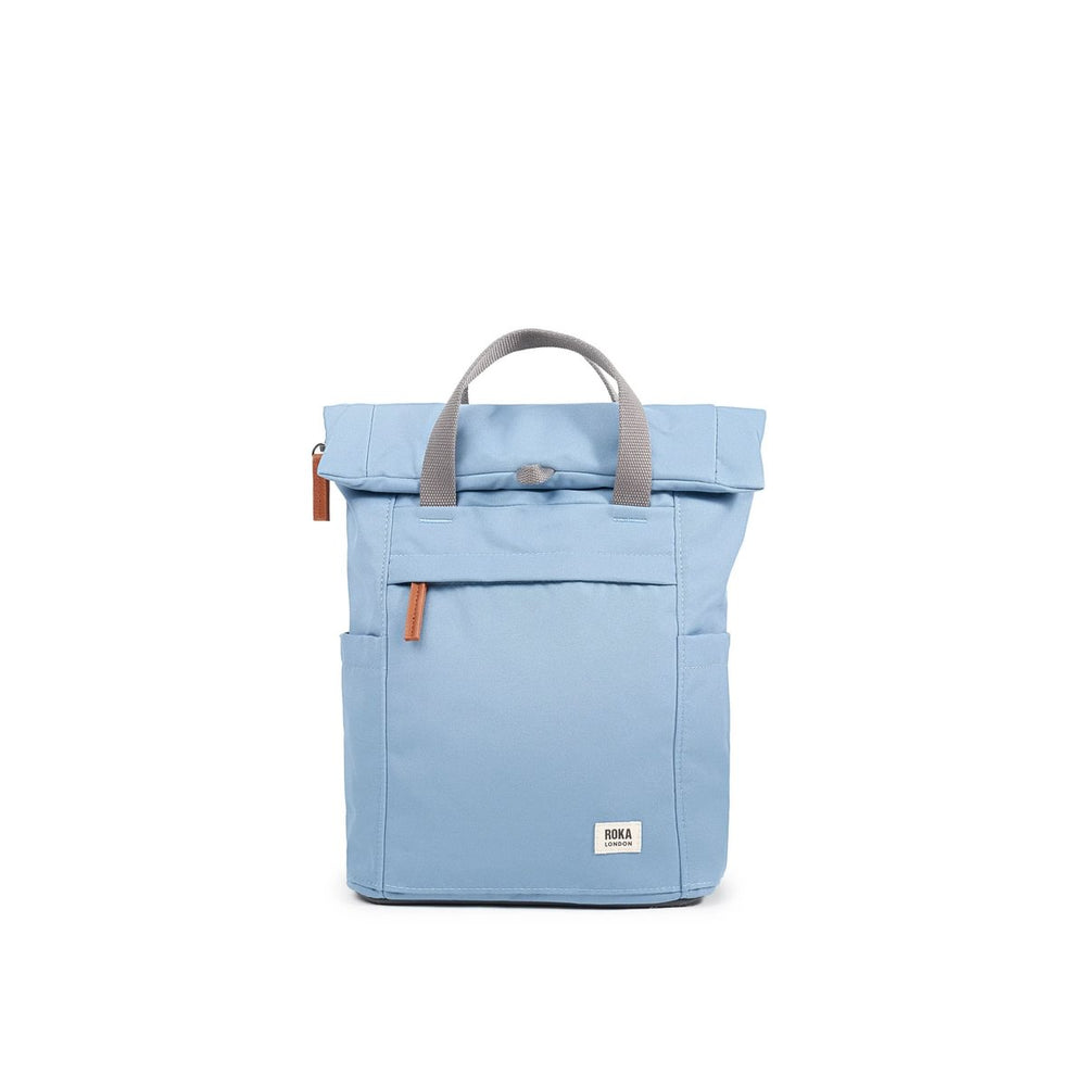 Roka London Finchley Sustainable Canvas Rucksack, Retro Blue