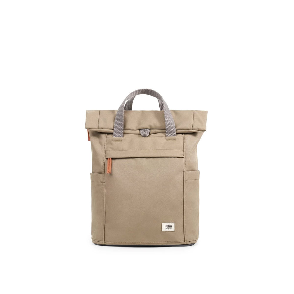 Roka London Finchley Sustainable Canvas Rucksack, Taupe