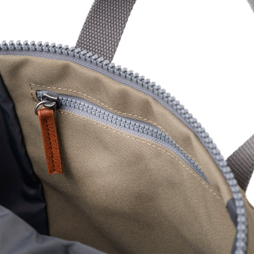 Roka London Finchley Sustainable Canvas Rucksack, Taupe