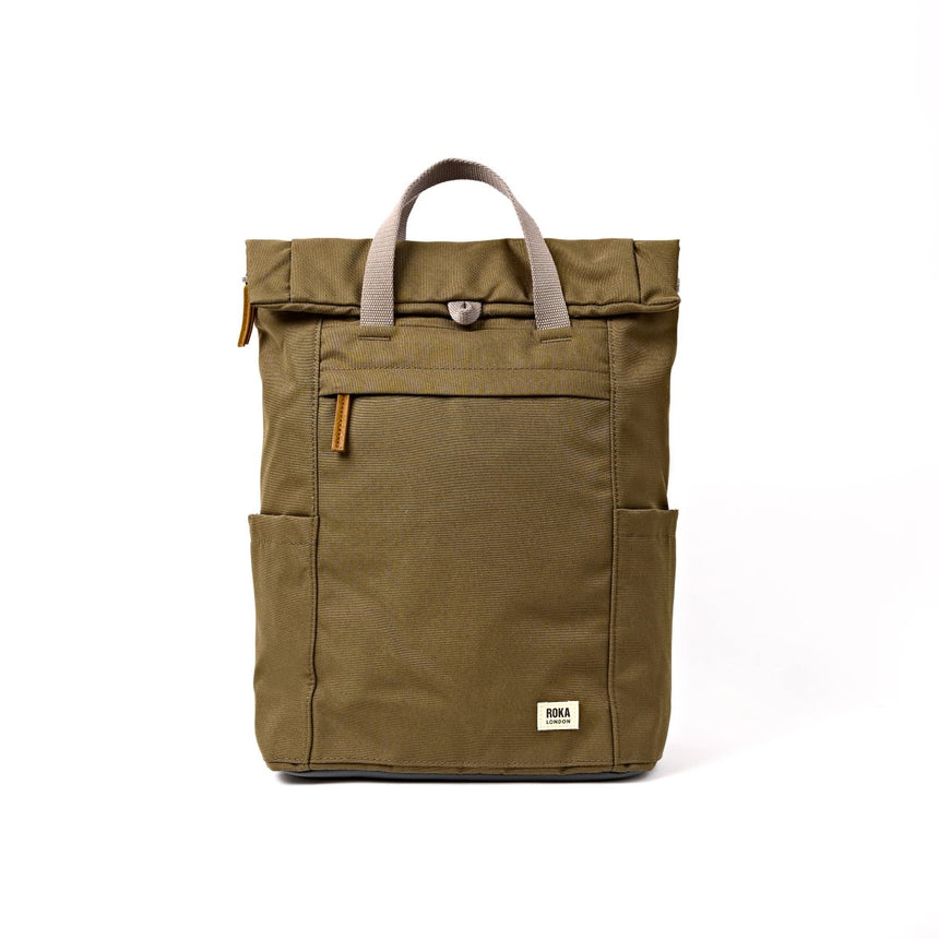 Roka London Finchley Sustainable Canvas Rucksack, Sea Spray