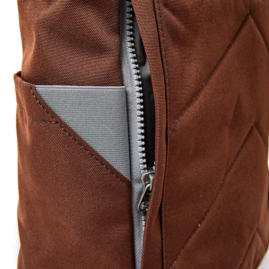 Roka London Finchley Sustainable Canvas Rucksack, Chocolate