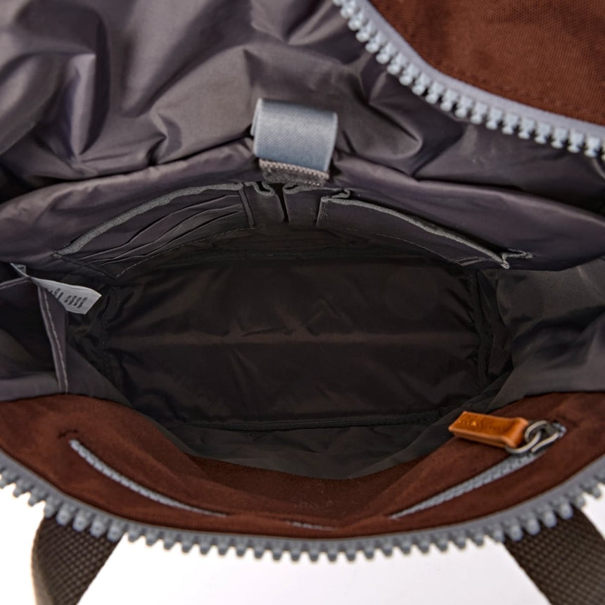 Roka London Finchley Sustainable Canvas Rucksack, Chocolate