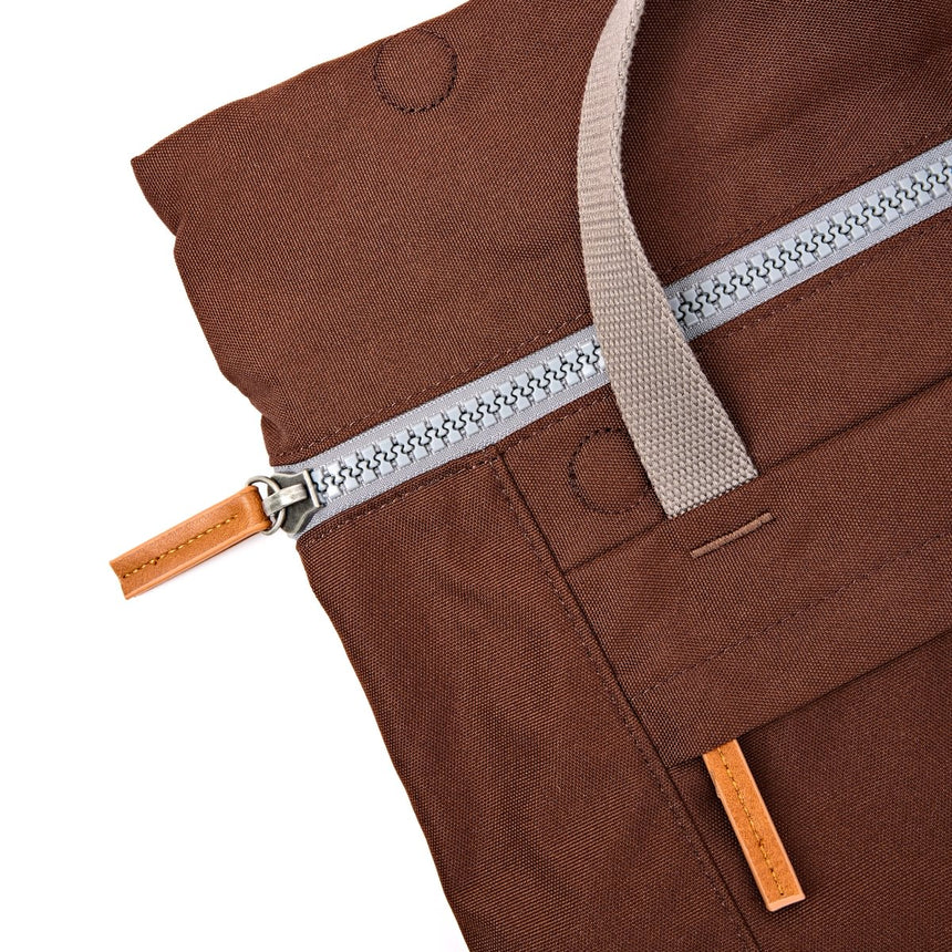 Roka London Finchley Sustainable Canvas Rucksack, Chocolate
