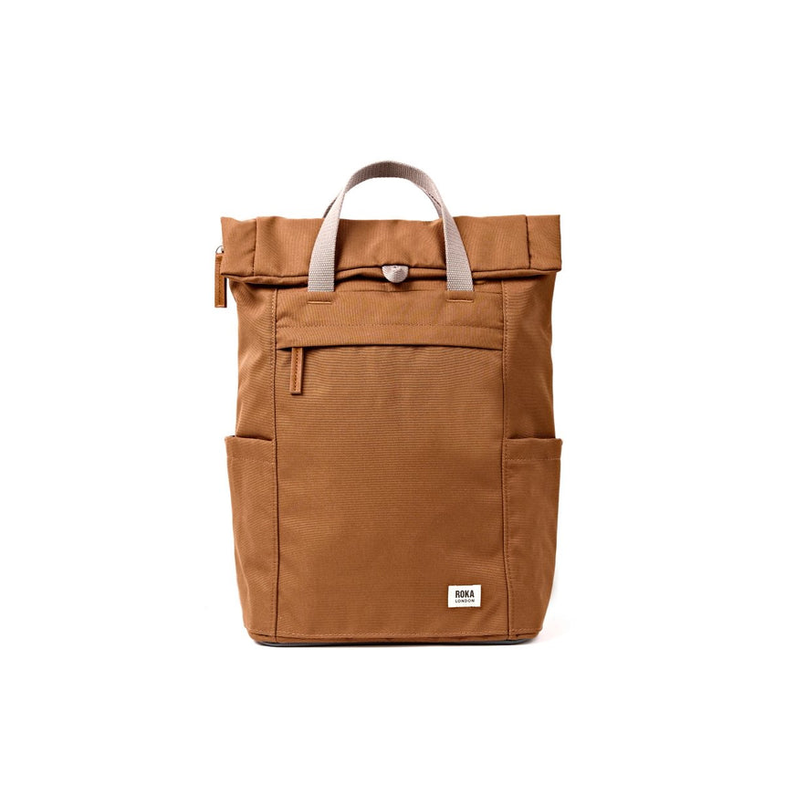 Roka London Finchley Sustainable Canvas Rucksack, Cinnamon
