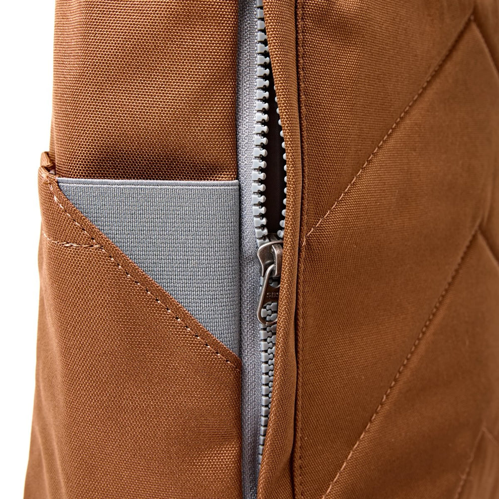 Roka London Finchley Sustainable Canvas Rucksack, Cinnamon