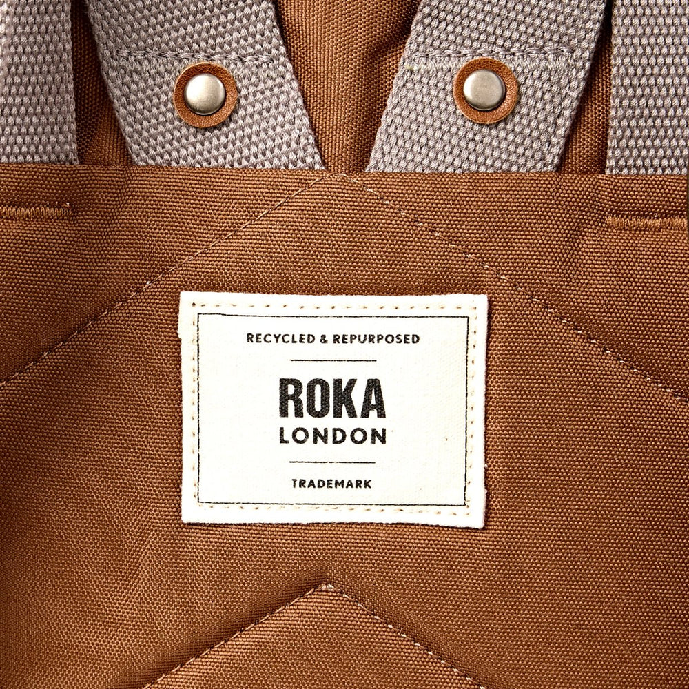 Roka London Finchley Sustainable Canvas Rucksack, Cinnamon