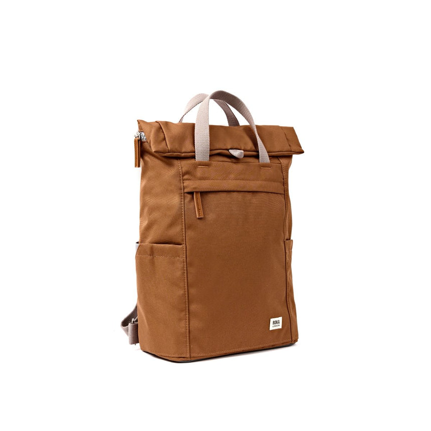 Roka London Finchley Sustainable Canvas Rucksack, Cinnamon