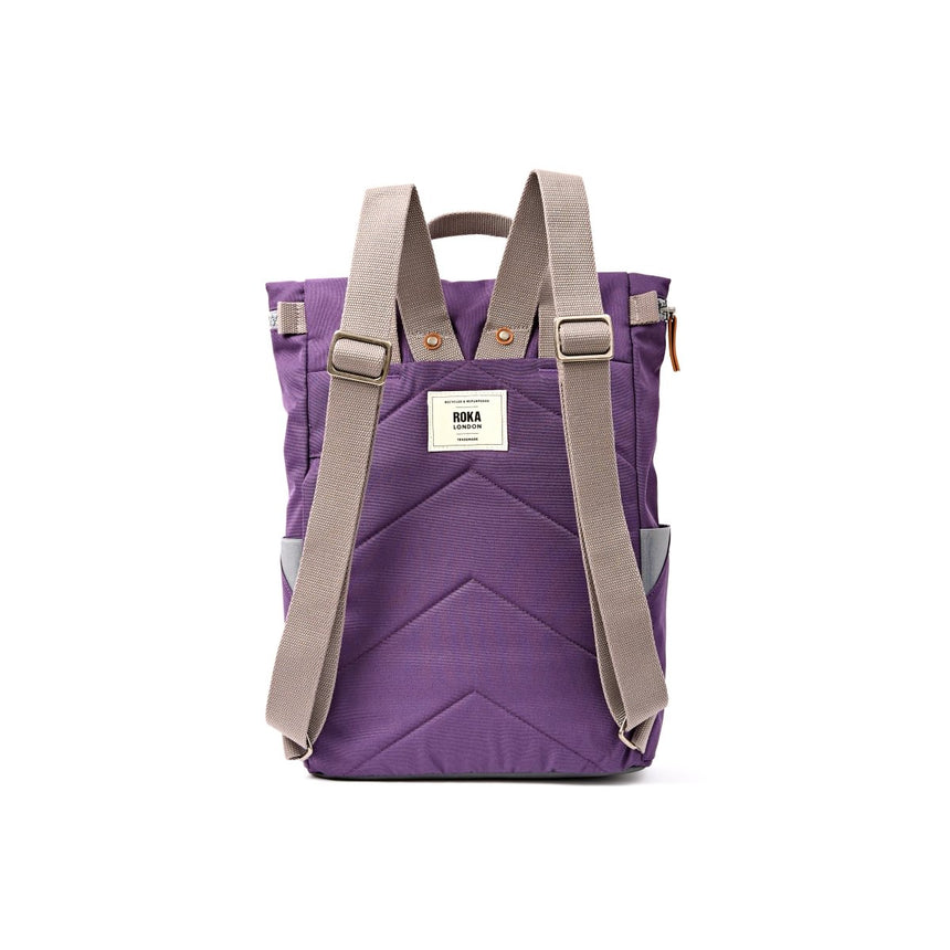 Roka London Finchley Sustainable Canvas Rucksack, Deep Grape