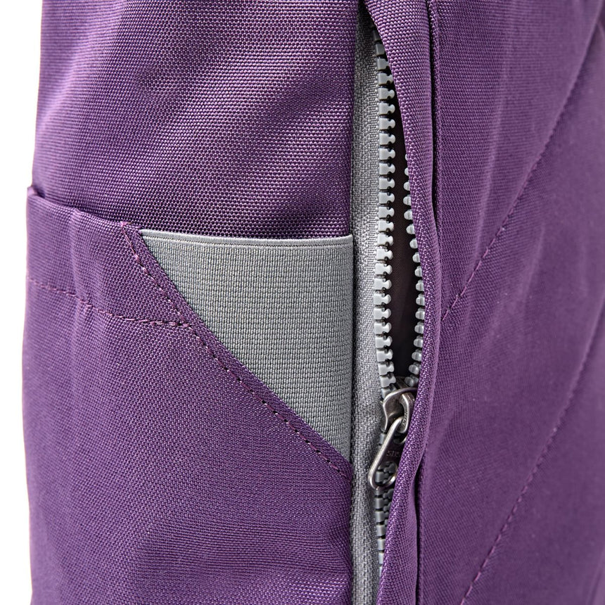 Roka London Finchley Sustainable Canvas Rucksack, Deep Grape