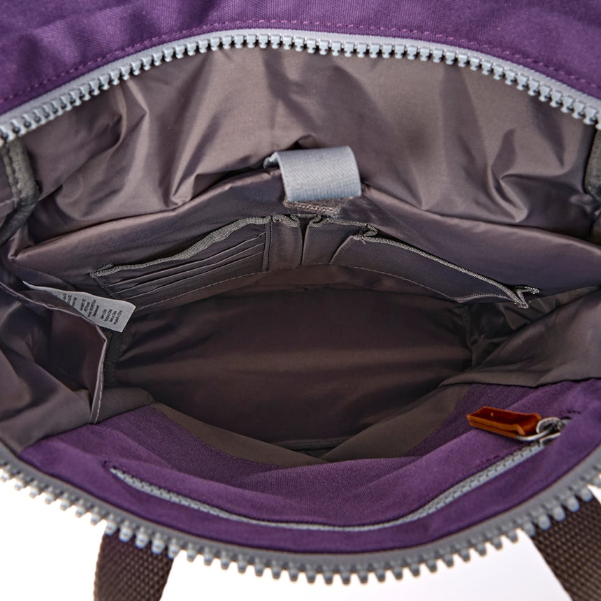 Roka London Finchley Sustainable Canvas Rucksack, Deep Grape
