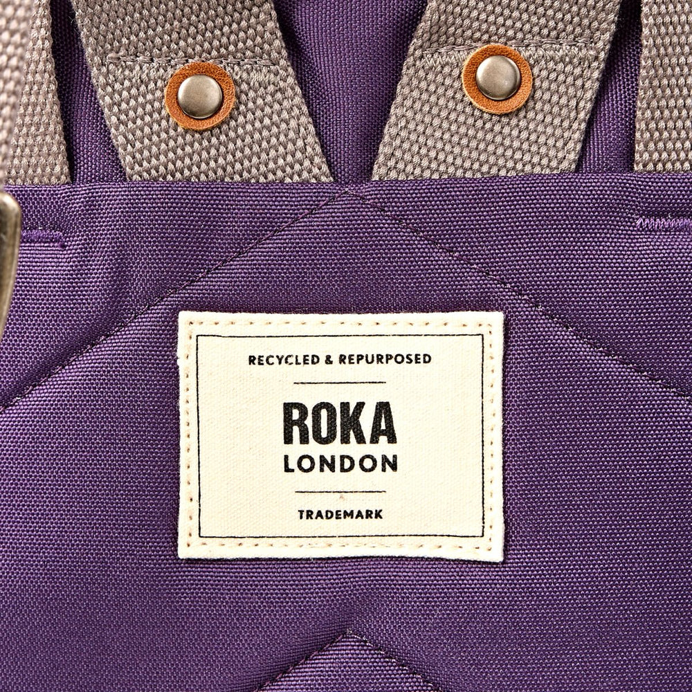 Roka London Finchley Sustainable Canvas Rucksack, Deep Grape