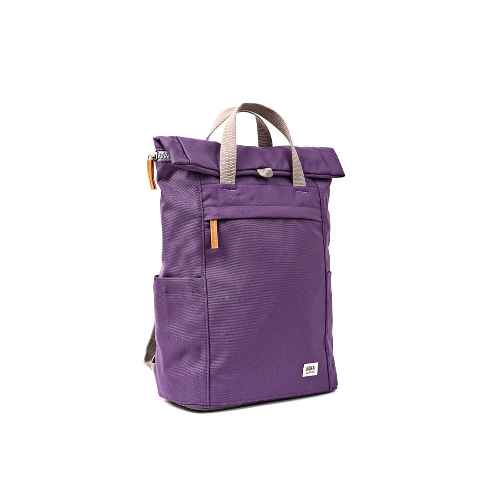 Roka London Finchley Sustainable Canvas Rucksack, Deep Grape