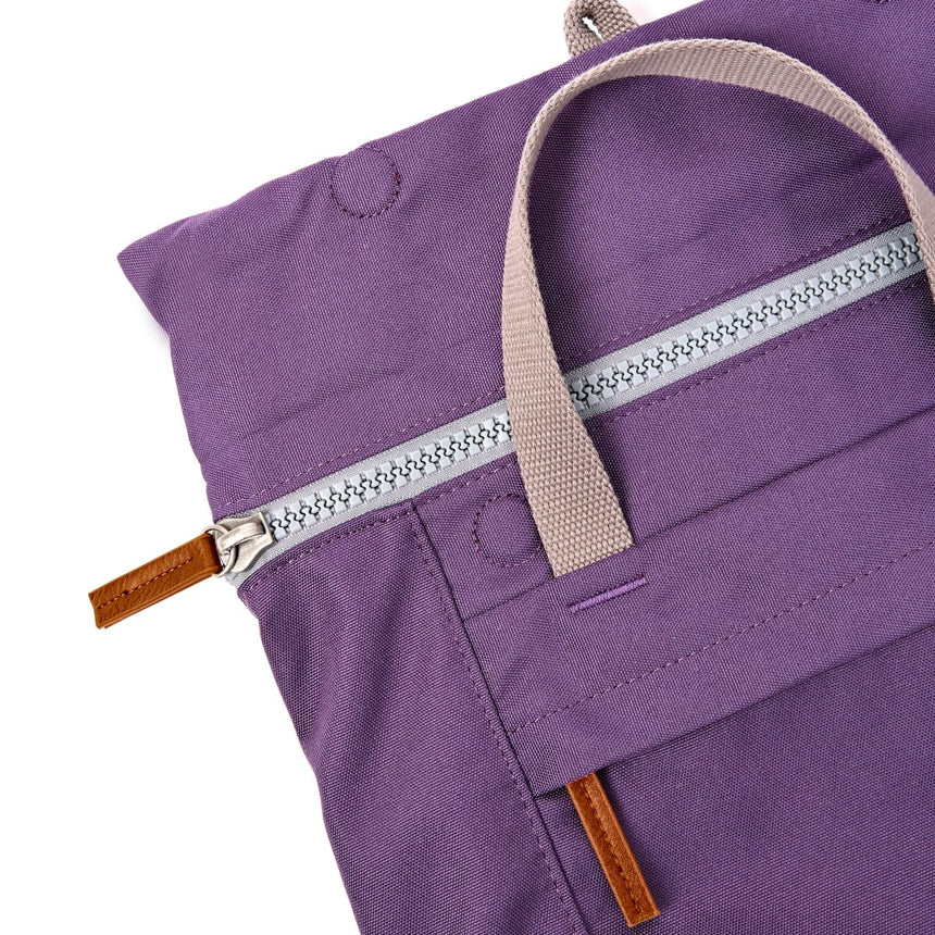 Roka London Finchley Sustainable Canvas Rucksack, Deep Grape