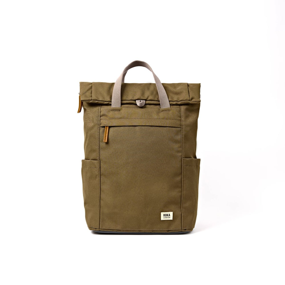 Roka London Finchley Sustainable Canvas Rucksack, Sea Spray