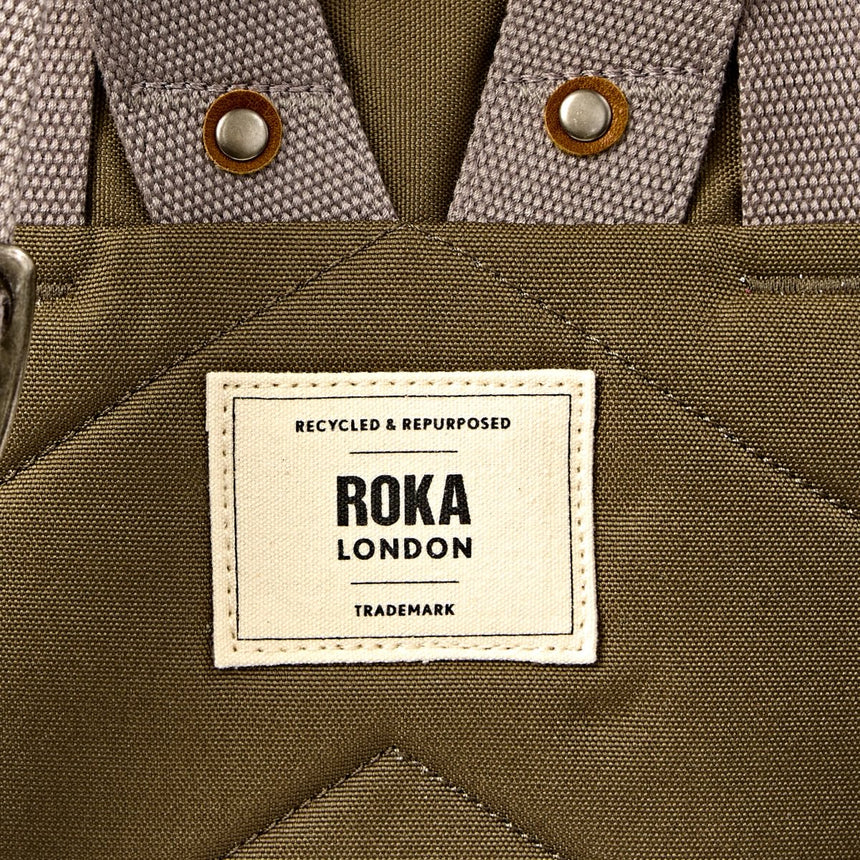 Roka London Finchley Sustainable Canvas Rucksack, Sea Spray