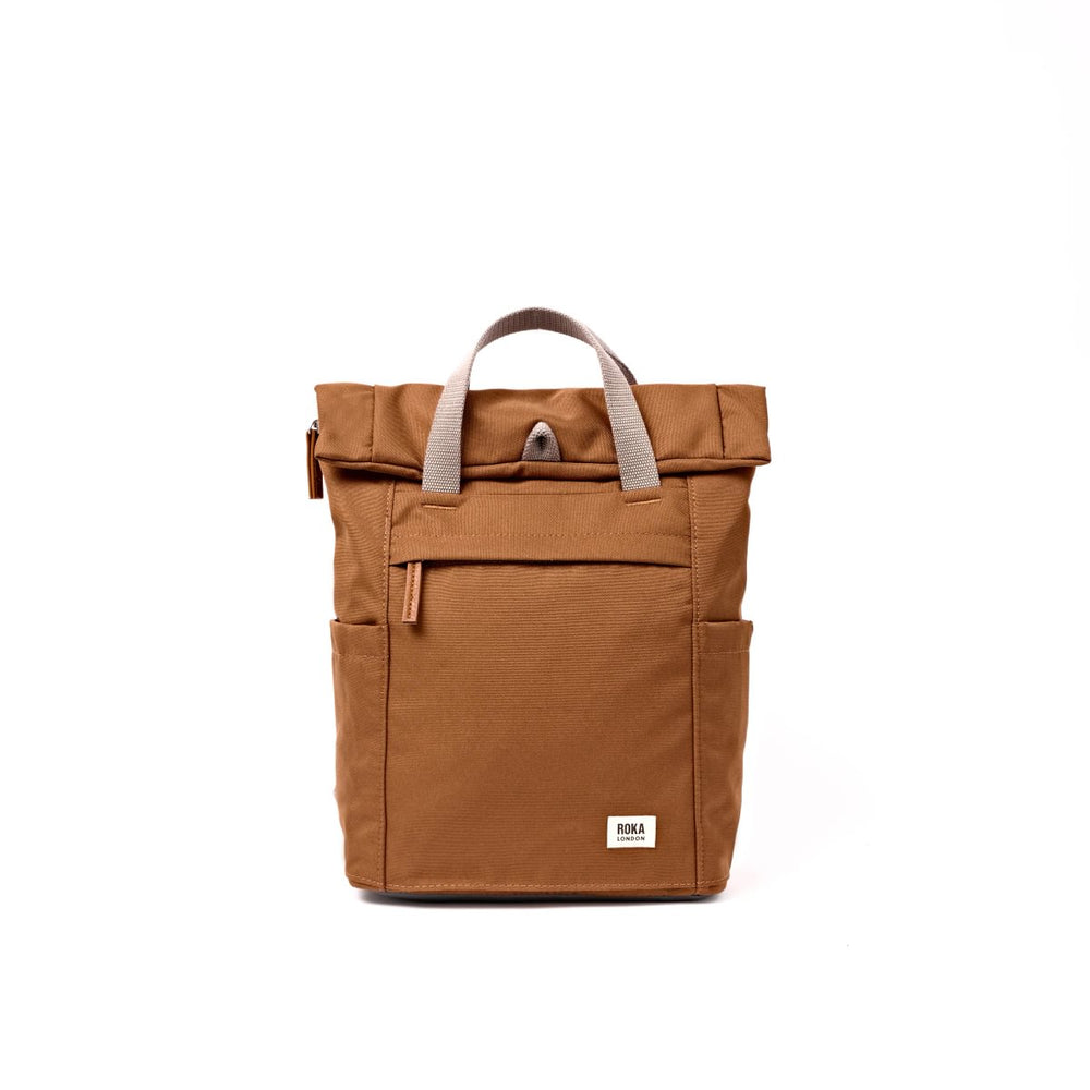 Roka London Finchley Sustainable Canvas Rucksack, Cinnamon