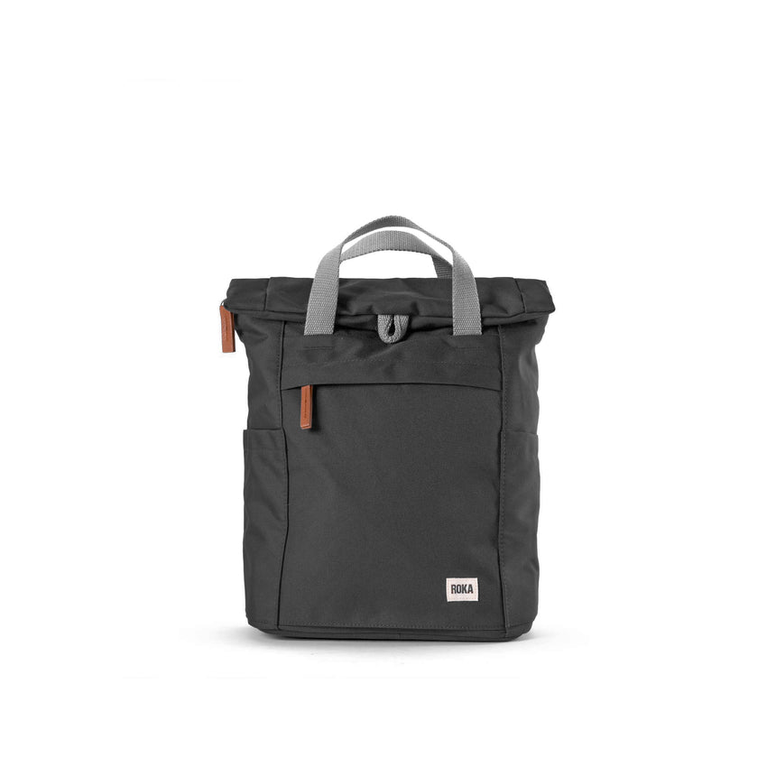 Roka London Finchley Sustainable Canvas Rucksack, Carbon