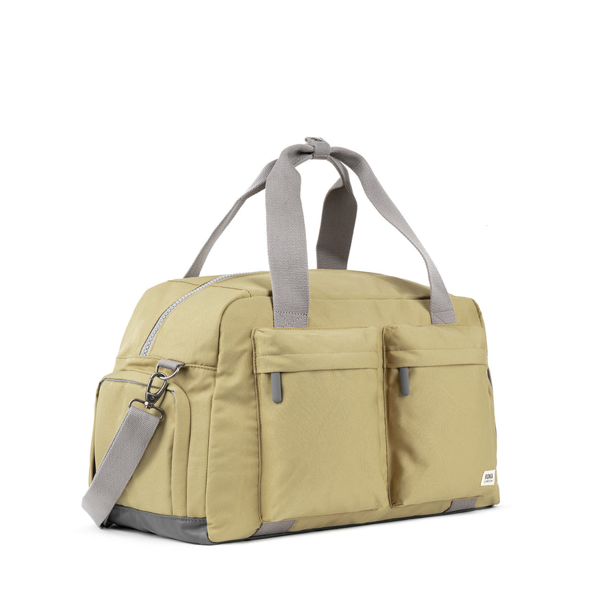 Roka London Gatwick Large Duffel  Bag, Khaki (Recycled Canvas)