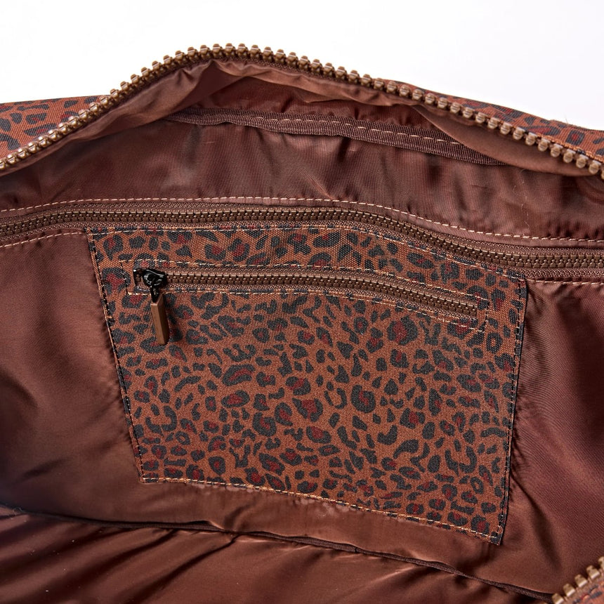 Roka London Gatwick Medium  Duffel Bag, Mini Leopard (Recycled Canvas)