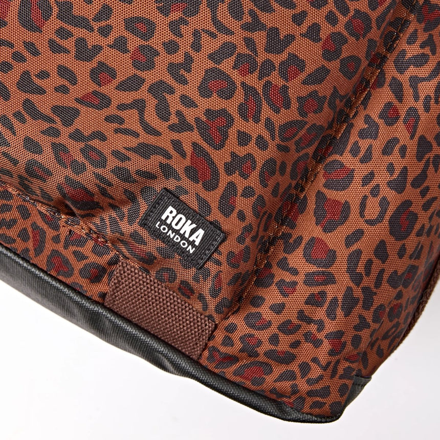 Roka London Gatwick Medium  Duffel Bag, Mini Leopard (Recycled Canvas)
