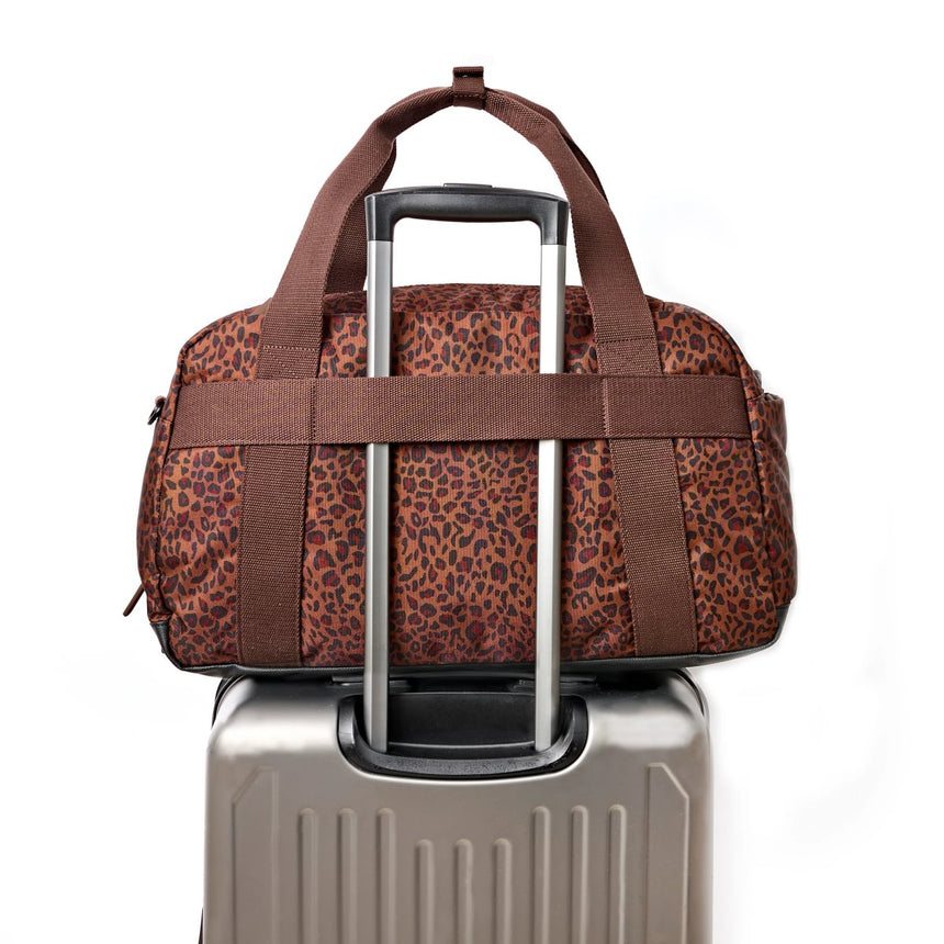 Roka London Gatwick Medium  Duffel Bag, Mini Leopard (Recycled Canvas)