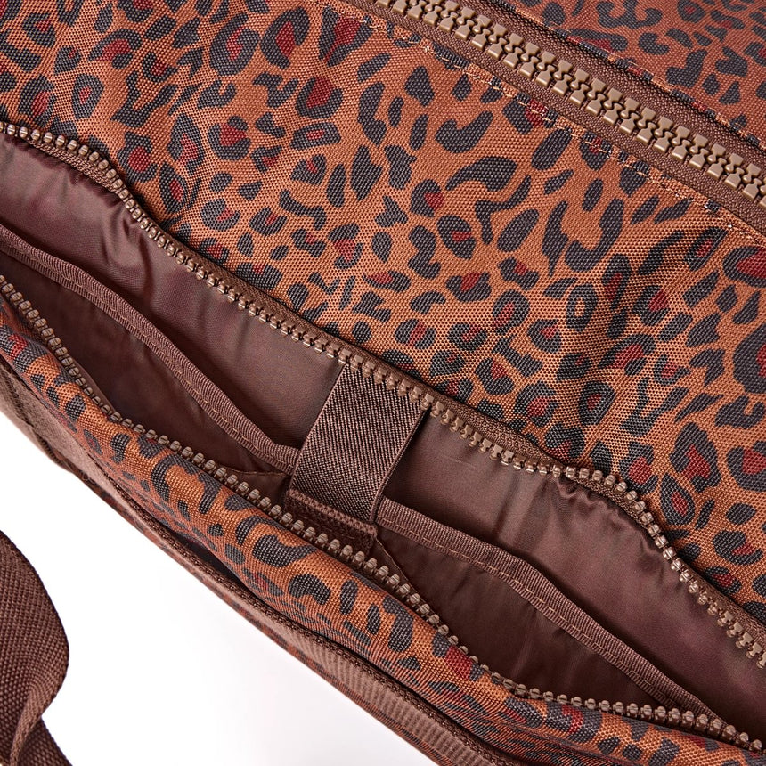 Roka London Gatwick Medium  Duffel Bag, Mini Leopard (Recycled Canvas)