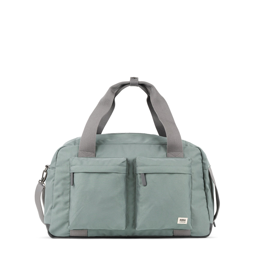 Roka London Gatwick Medium Duffel Bag, Pewter (Recycled Canvas)
