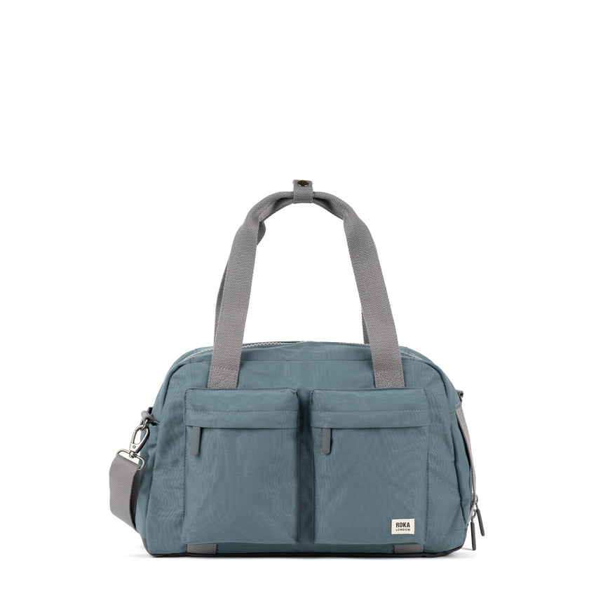 Roka London Gatwick Small Duffl Bag, Airforce (Recycled Canvas)