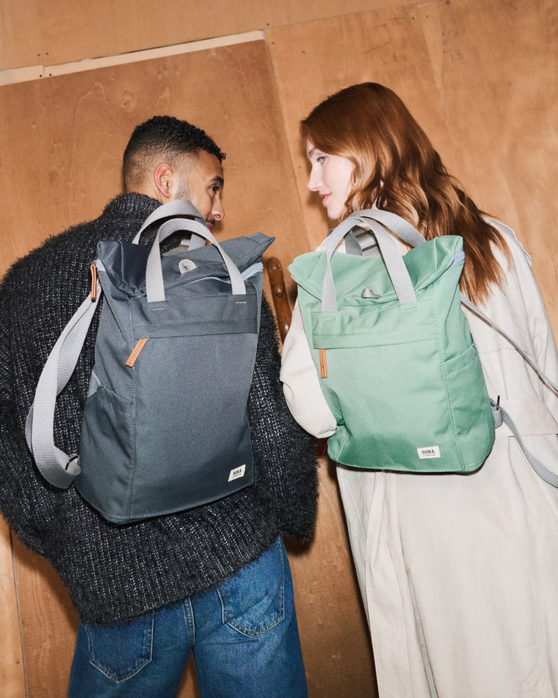 Roka London Finchley Sustainable Canvas Rucksack, Frost