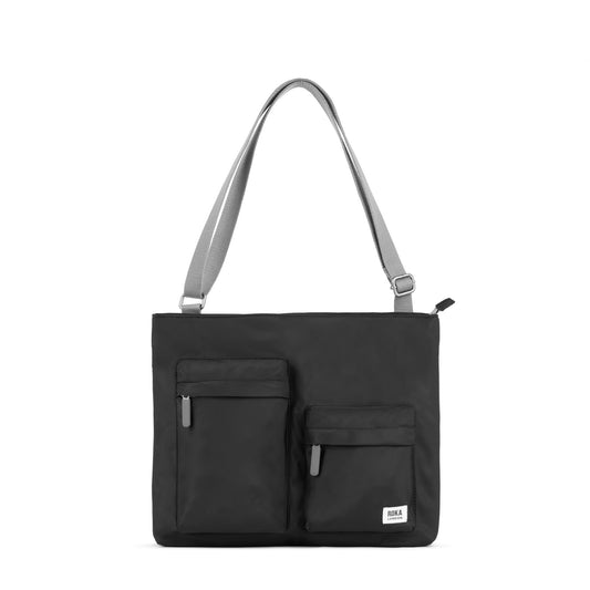 Roka London Moorgate M Tote Bag, Black (Recycled Nylon )