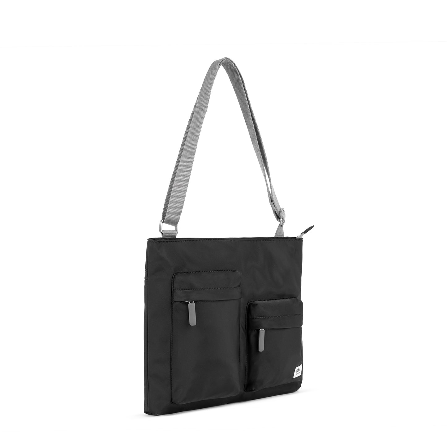 Roka London Moorgate M Tote Bag, Black (Recycled Nylon )