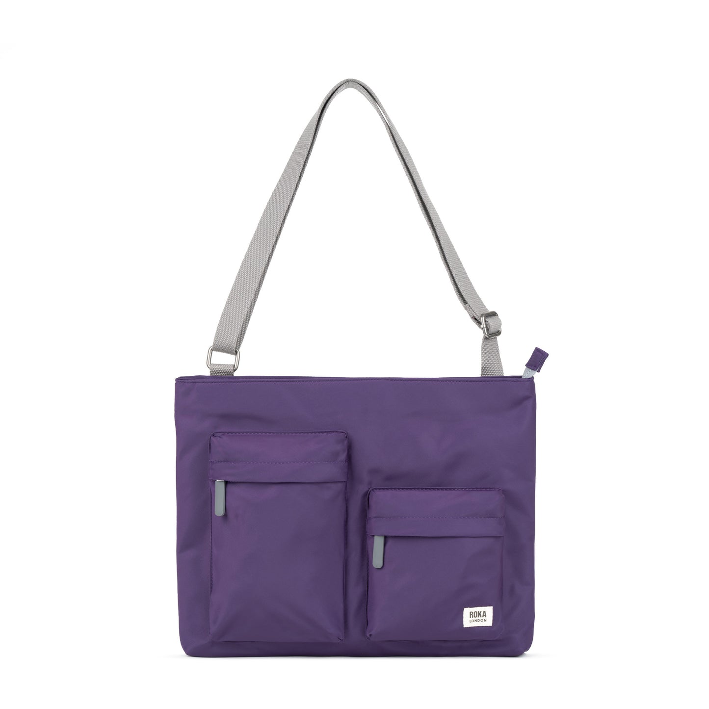 Roka London Moorgate M Tote Bag, Majestic Purple  (Recycled Nylon )