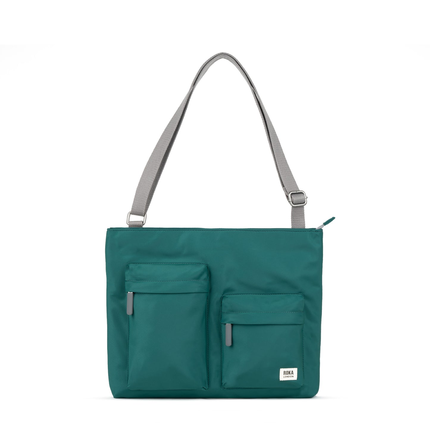 Roka London Moorgate M Tote Bag, Teal (Recycled Nylon )