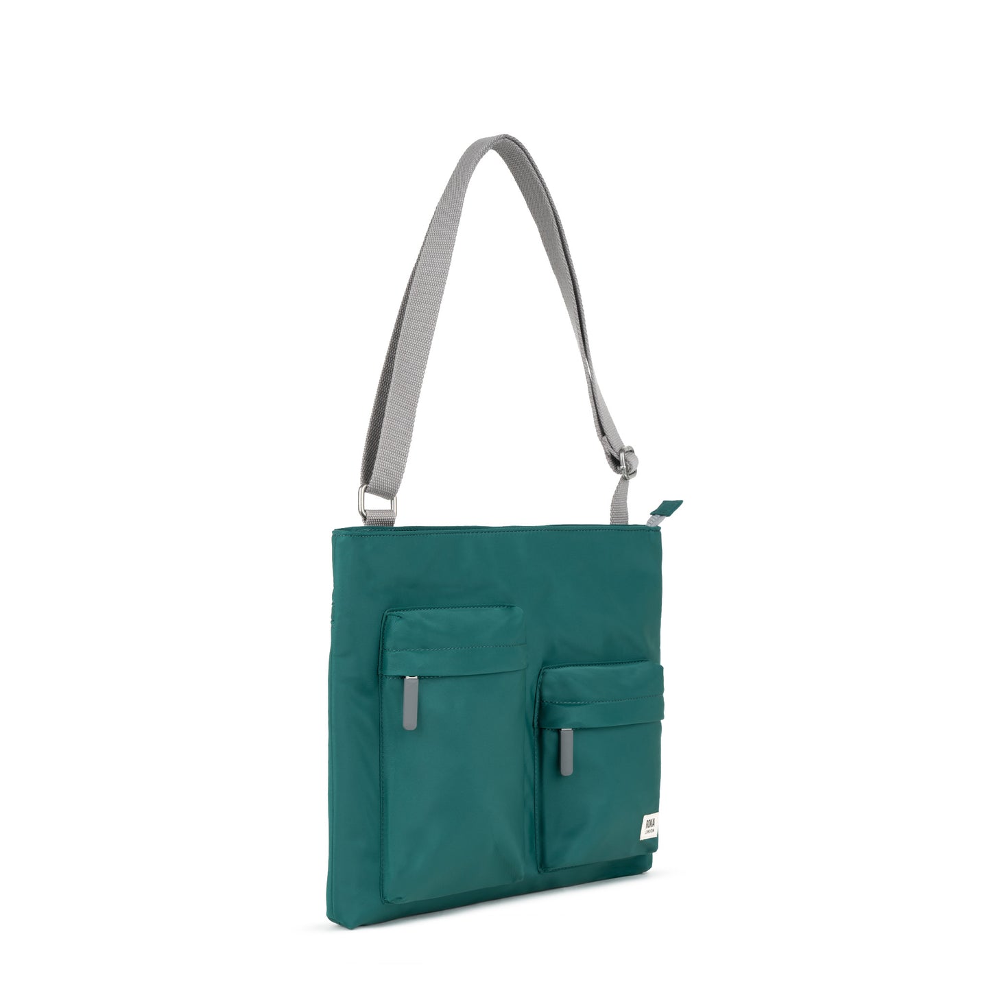 Roka London Moorgate M Tote Bag, Teal (Recycled Nylon )