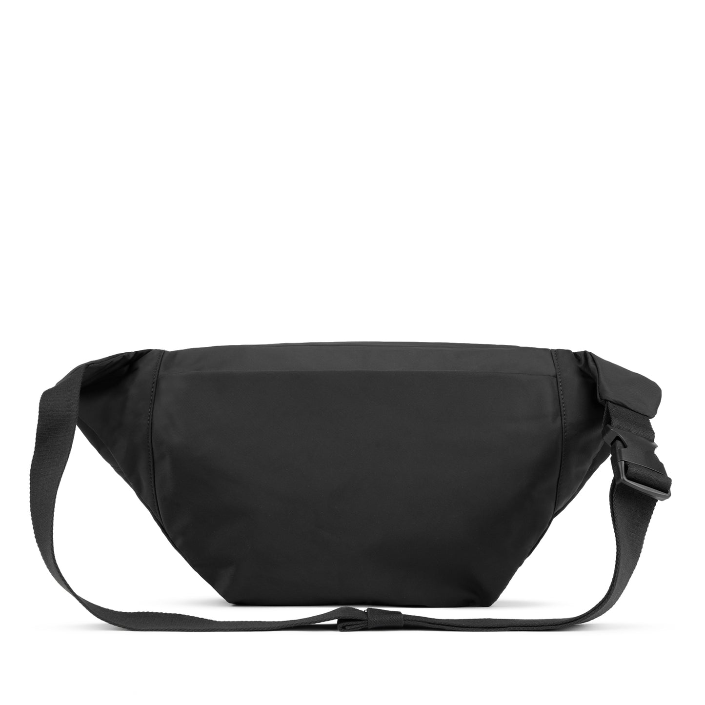 Roka London Oval M Cross Body Bag, All Black ( Recycled Nylon)