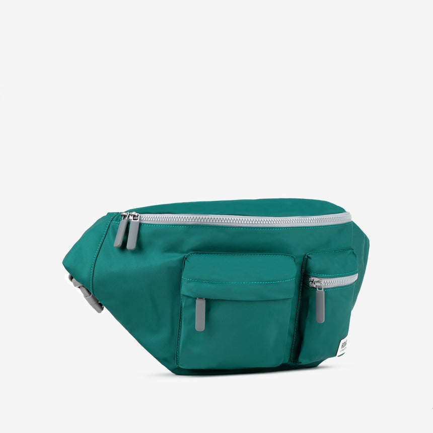 Roka London Oval M Cross Body Bag, Teal  ( Recycled Nylon)