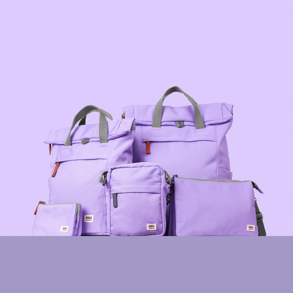 Roka London Carnaby Crossbody Bag, Lavender (Sustainable Canvas)