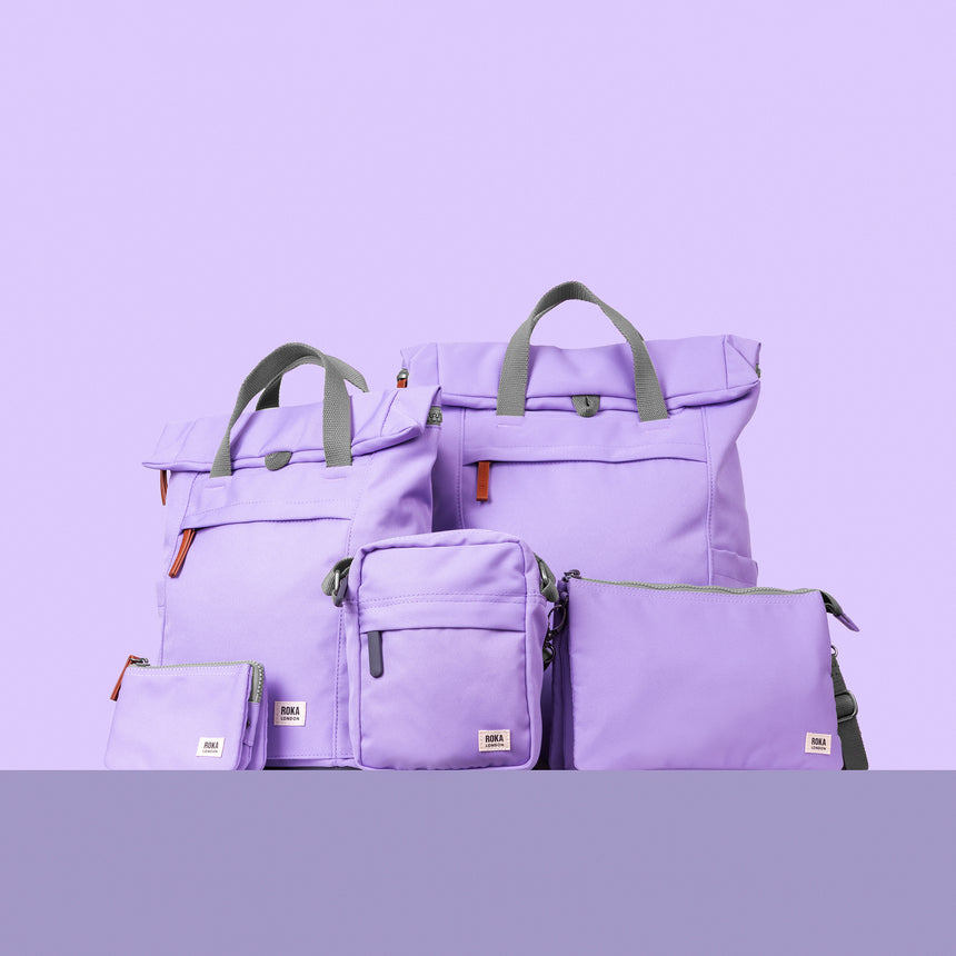 Roka London Carnaby Crossbody Bag, Lavender (Sustainable Canvas)