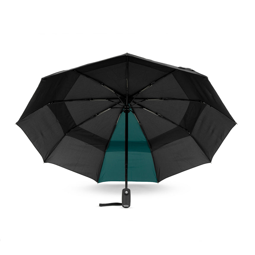 Roka London Waterloo Sustainable Umbrella, Black & Teal