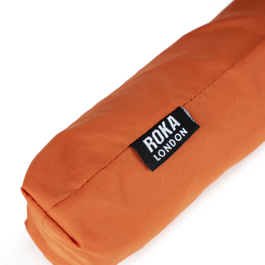 Roka London Waterloo Sustainable Umbrella, Burnt Orange & Black