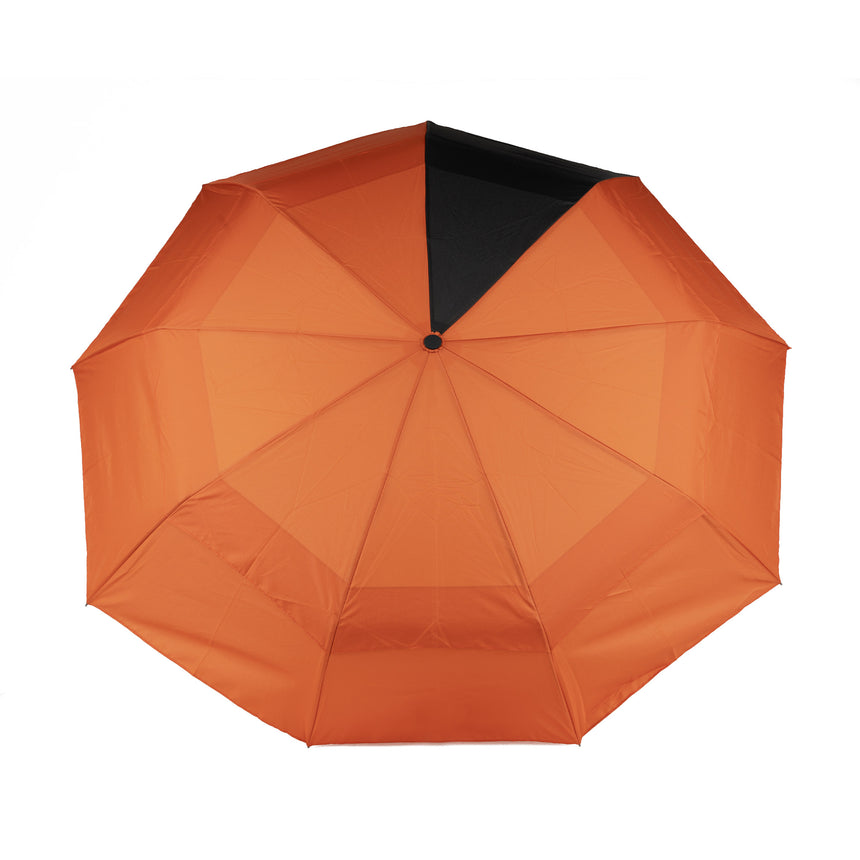 Roka London Waterloo Sustainable Umbrella, Burnt Orange & Black