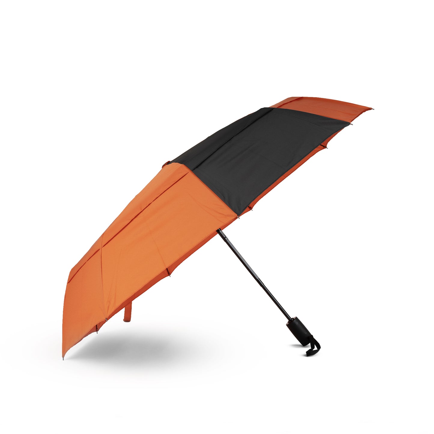 Roka London Waterloo Sustainable Umbrella, Burnt Orange & Black