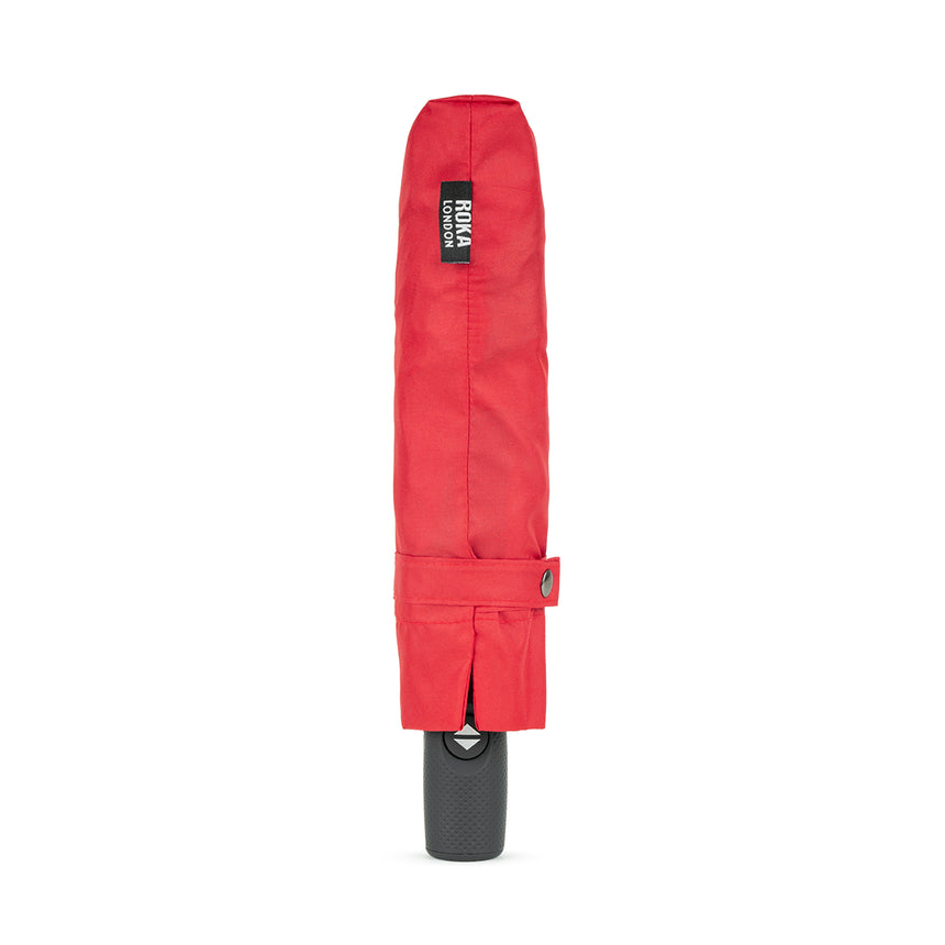 Roka London Waterloo Sustainable Umbrella, Cranberry & Plum