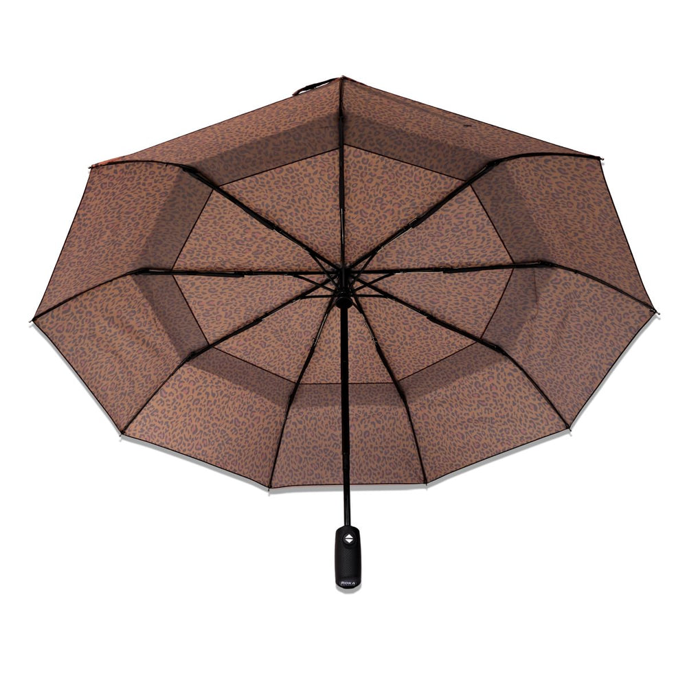 Roka London Waterloo Sustainable Umbrella, Mini Leopard