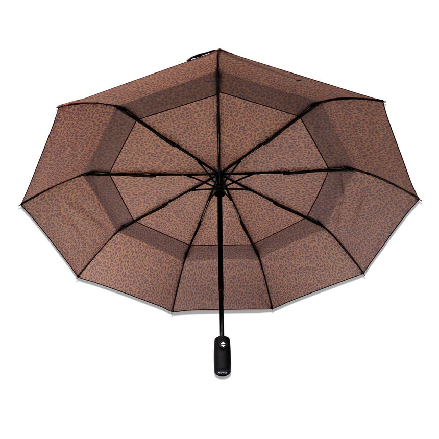 Roka London Waterloo Sustainable Umbrella, Mini Leopard