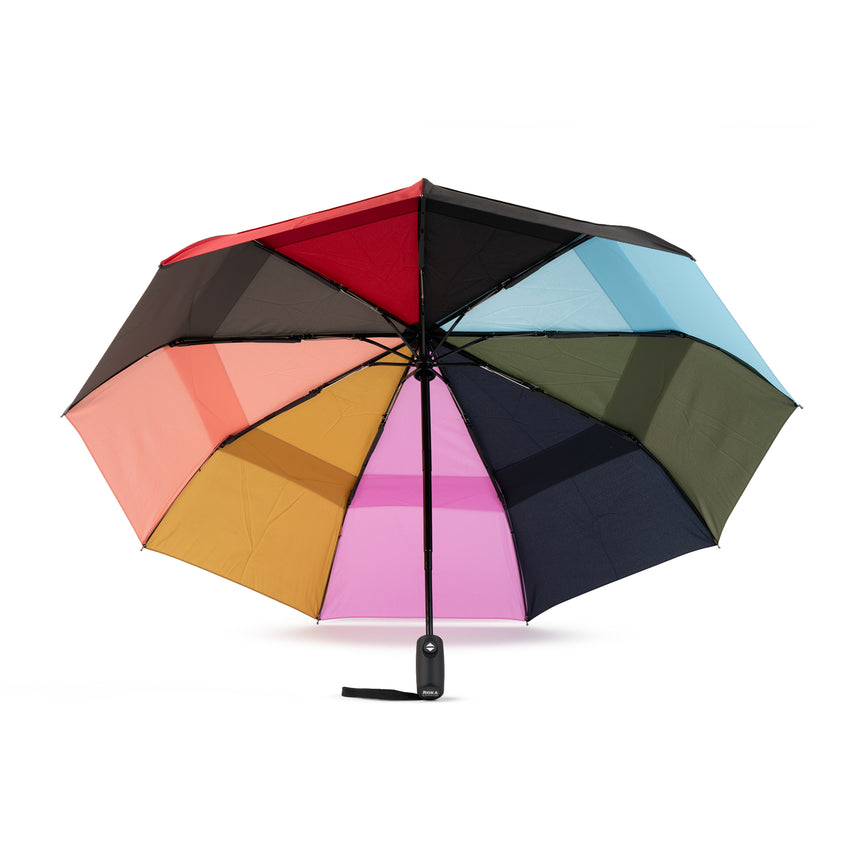 Roka London Waterloo Sustainable Umbrella, Bright Rainbow