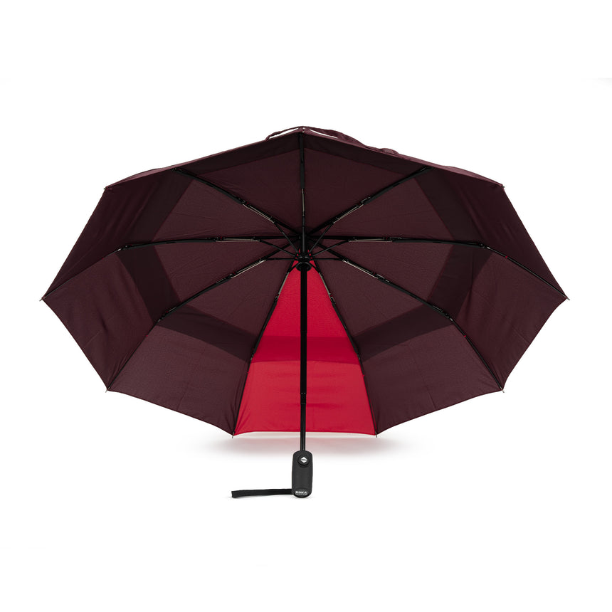 Roka London Waterloo Sustainable Umbrella, Plum & Cranberry