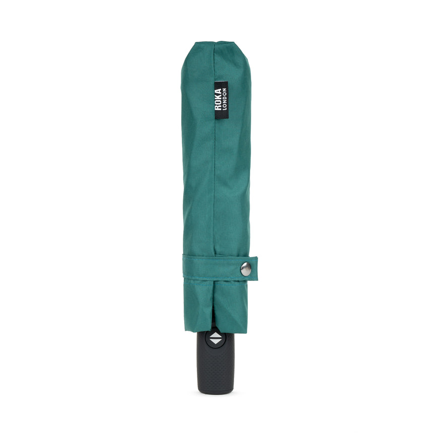 Roka London Waterloo Sustainable Umbrella,Teal & Midnight